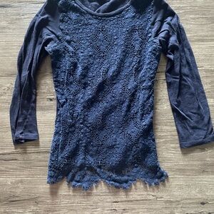 J. Crew Navy Lace Blouse